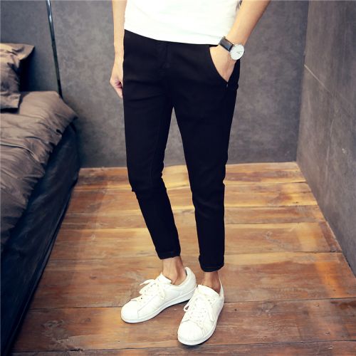 Jeans pour adolescent pieds Slim en coton été - Ref 1469900