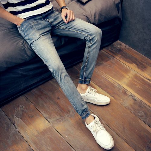 Jeans pour adolescent pieds Slim en coton été - Ref 1469908