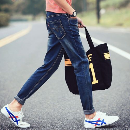 Jeans pour adolescent pieds Slim en coton automne - Ref 1469914