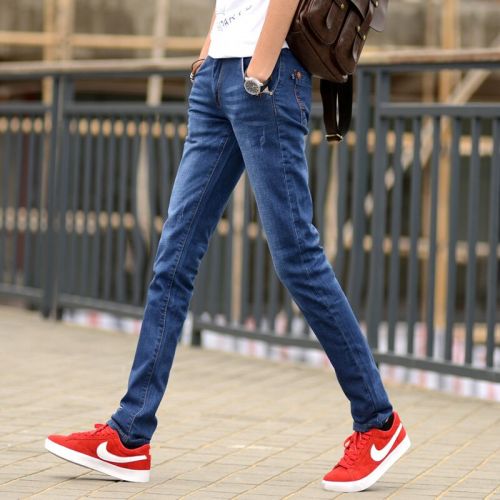 Jeans pour jeunesse pieds Slim en coton printemps - Ref 1469953
