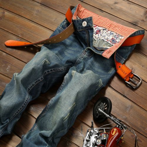 Jeans pour jeunesse coupe droite en coton été - Ref 1469982