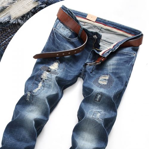 Jeans pour jeunesse coupe droite en coton été - Ref 1470116