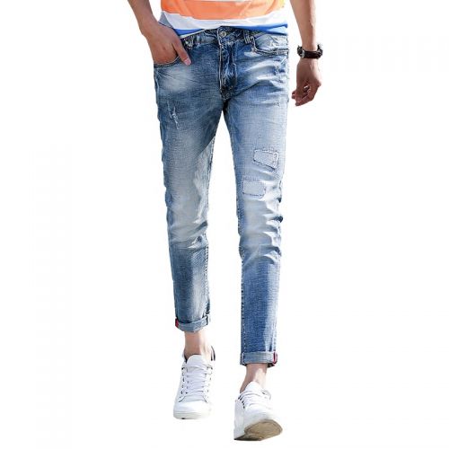 Jeans pour adolescent pieds Slim GUKYY en coton été - Ref 1470230