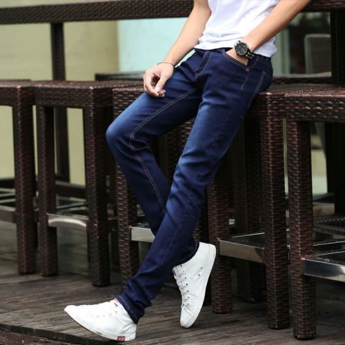 Jeans pour adolescent pieds Slim en coton automne - Ref 1470298
