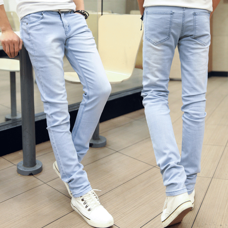 Jeans pour adolescent pieds Slim en coton été - Ref 1470334