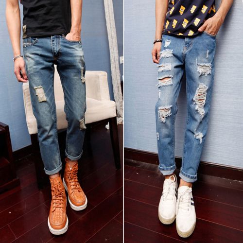 Jeans pour adolescent droite coton été - Ref 1470366