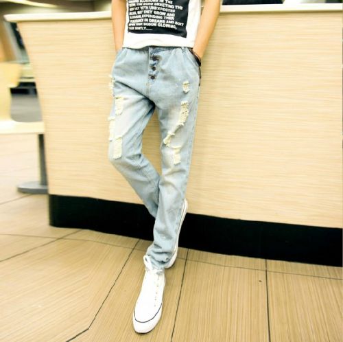 Jeans pour adolescent pieds Slim en coton printemps - Ref 1470389