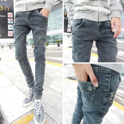 Jeans pour adolescent pieds Slim en coton hiver - Ref 1470394