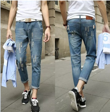 Jeans pour adolescent pieds Slim 0826JEANS en CVC été - Ref 1470396