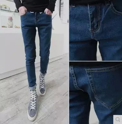 Jeans pour adolescent pieds Slim en coton été - Ref 1470451