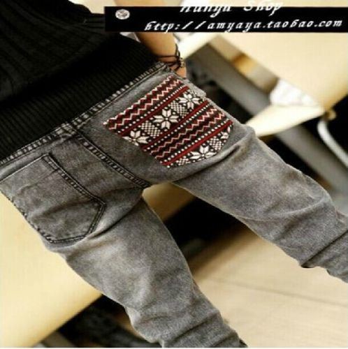 Jeans pour adolescent pieds Slim JEANS en coton hiver - Ref 1470492