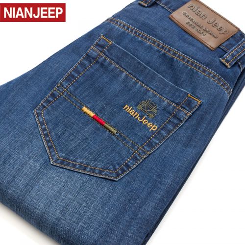 Jeans coupe droite NIANJEEP en coton pour Quatre saisons - Ref 1470507