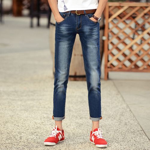 Jeans pour adolescent pieds Slim en coton été - Ref 1470515