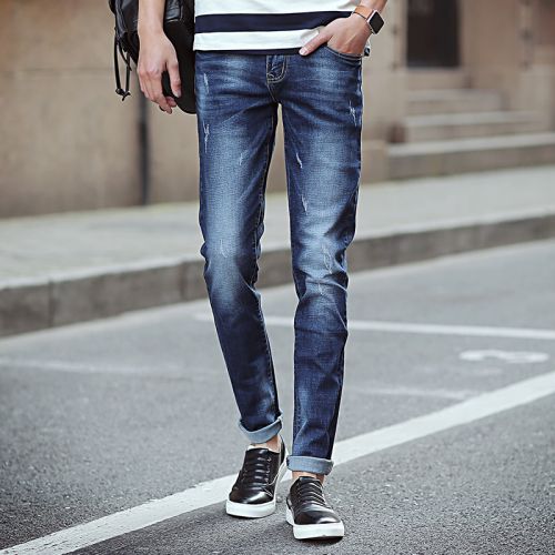 Jeans pour jeunesse pieds Slim en coton printemps - Ref 1470603
