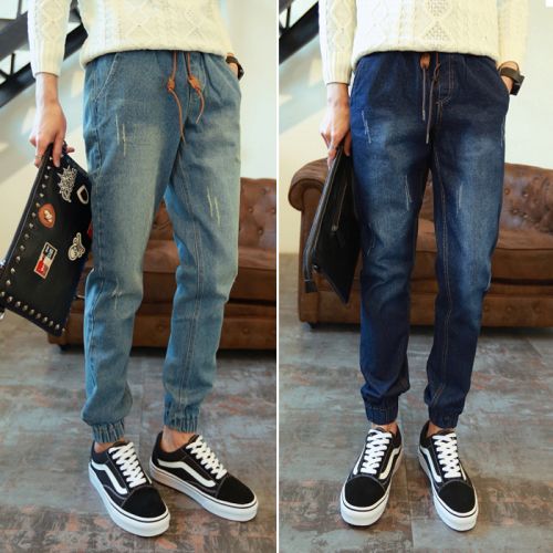 Jeans pour jeunesse pieds Slim en coton printemps - Ref 1470630