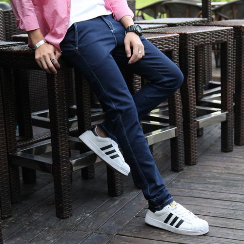 Jeans pour adolescent pieds Slim en coton automne - Ref 1470637
