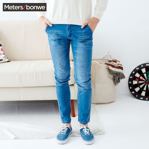 Jeans pour adolescent METERS BONWE Coton polyester polyuréthane élastique fibre spandex automne - Ref 1470694