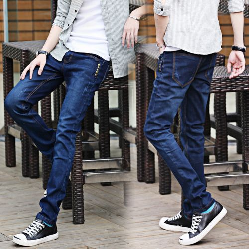 Jeans pour adolescent pieds Slim FRALAARRI Coton polyester polyuréthane élastique fibre spandex printemps - Ref 1470754