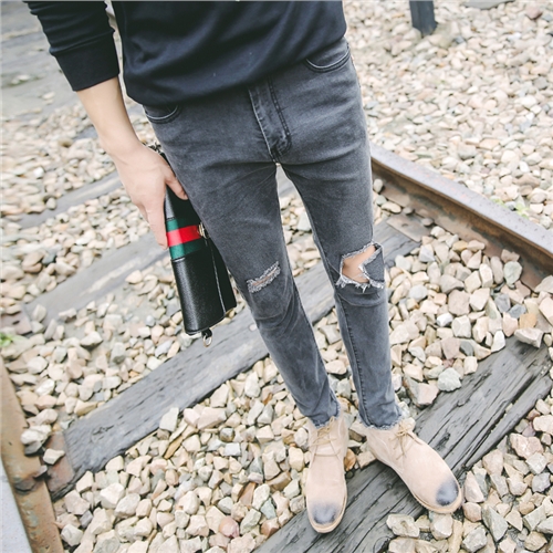 Jeans pour jeunesse pieds Slim en coton Quatre saisons - Ref 1470785