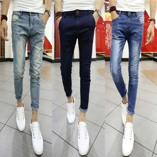 Jeans pour adolescent pieds Slim en coton été - Ref 1470794