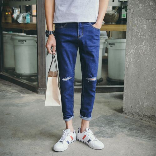 Jeans pour jeunesse pieds Slim en coton été - Ref 1470799