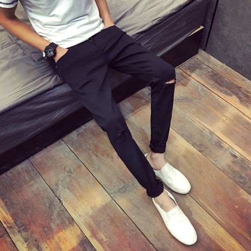 Jeans pour adolescent pieds Slim en coton Quatre saisons - Ref 1470813