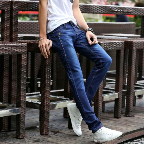 Jeans pour adolescent pieds Slim en coton automne - Ref 1470903