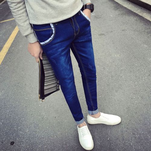 Jeans pour adolescent pieds Slim en coton été - Ref 1470950