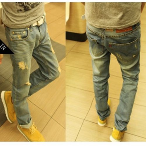 Jeans pour adolescent pieds Slim en coton Quatre saisons - Ref 1470986