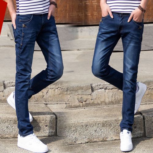 Jeans pour adolescent pieds Slim en coton été - Ref 1470996