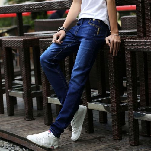 Jeans pour adolescent pieds Slim en coton automne - Ref 1471008