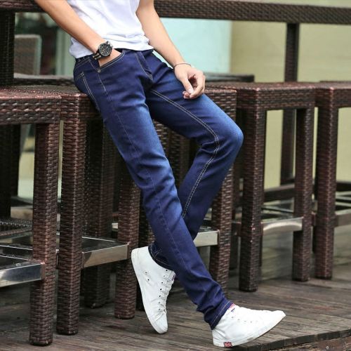 Jeans pour adolescent pieds Slim en coton été - Ref 1471013