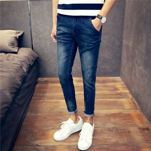 Jeans pour adolescent pieds Slim en coton été - Ref 1471030