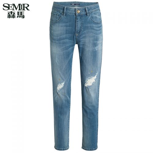 Jeans pour jeunesse coupe droite SEMIR en coton automne - Ref 1472892