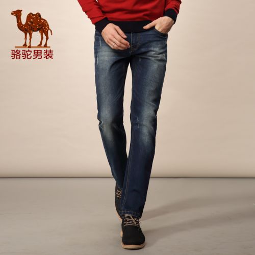 Jeans pour jeunesse coupe droite CAMEL Coton fibre élastique de polyuréthane spandex automne - Ref 1473018