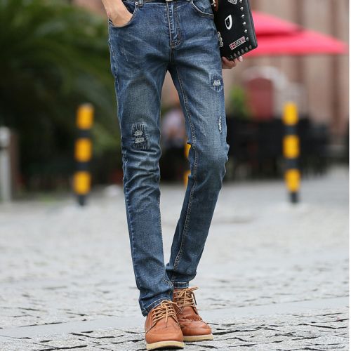 Jeans pour adolescent pieds Slim en coton Quatre saisons - Ref 1473454