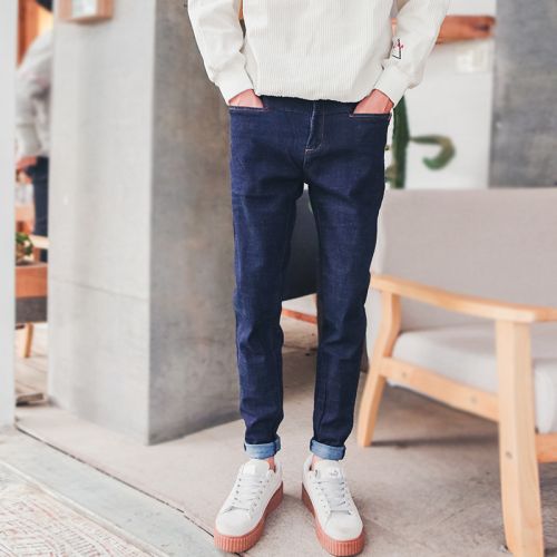 Jeans pour adolescent pieds Slim en coton automne - Ref 1473527