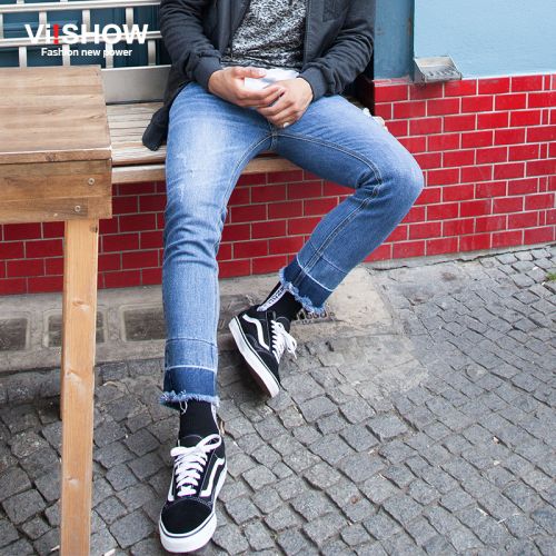 Jeans pour jeunesse coupe droite VIISHOW Coton, fibre élastique de polyuréthane spandex automne - Ref 1473799