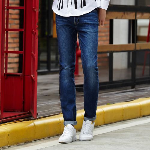 Jeans pour adolescent pieds Slim IDORIC en coton Quatre saisons - Ref 1473962