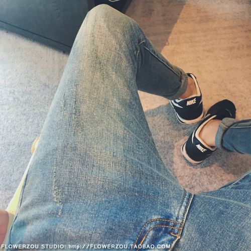 Jeans pour jeunesse pieds Slim en coton Quatre saisons - Ref 1474198