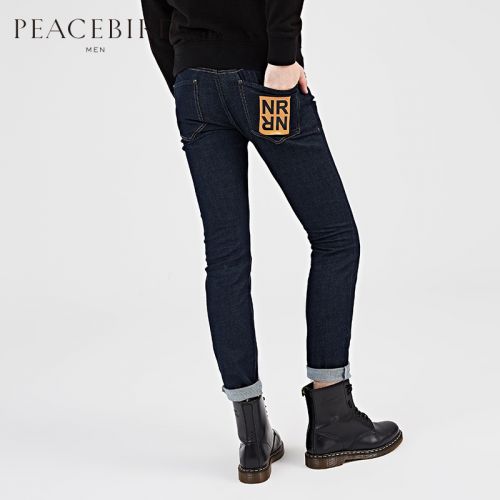 Jeans pour jeunesse pieds Slim PEACEBIRD en coton automne - Ref 1474263