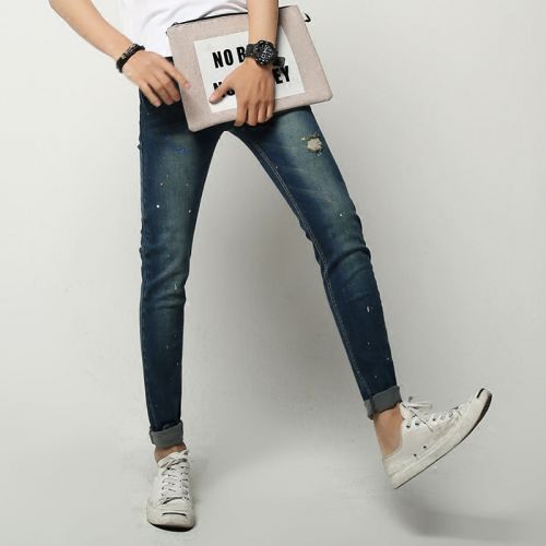 Jeans pour adolescent pieds Slim en coton Quatre saisons - Ref 1474293