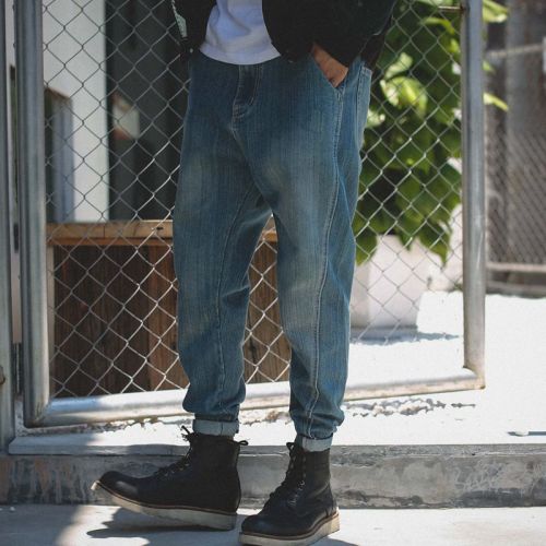 Jeans pour jeunesse pantalon bas entrejambe Croix en coton automne - Ref 1475636