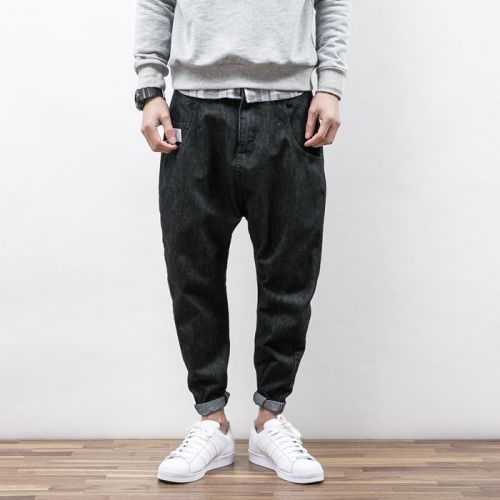 Jeans pour jeunesse pantalon bas entrejambe Croix en coton printemps - Ref 1476939