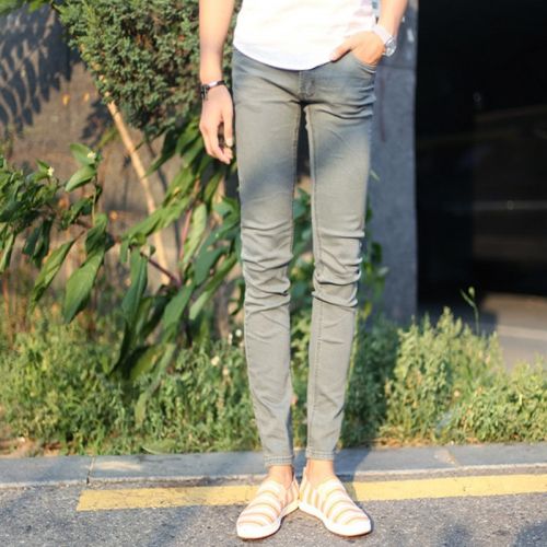 Jeans pour adolescent pieds Slim en coton été - Ref 1477787