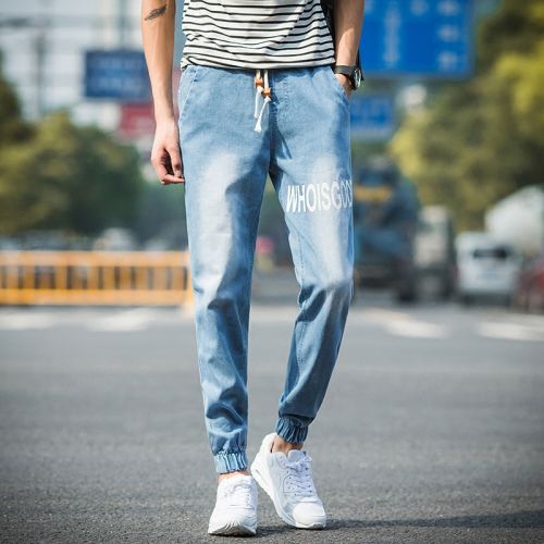 Jeans pour adolescent pieds Slim en coton Quatre saisons - Ref 1477790