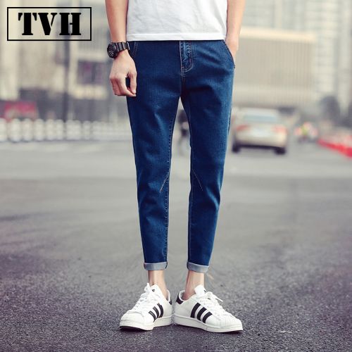Jeans pour adolescent pieds Slim en coton été - Ref 1477949