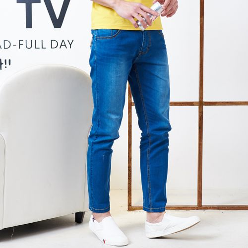 Jeans pour jeunesse JEANSWEST Coton polyester polyuréthane élastique fibre spandex printemps - Ref 1478575
