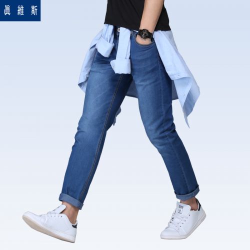 Jeans pour jeunesse pieds Slim JEANSWEST Coton fibre de polyester viscose polyuréthane élastique spandex été - Ref 1478644
