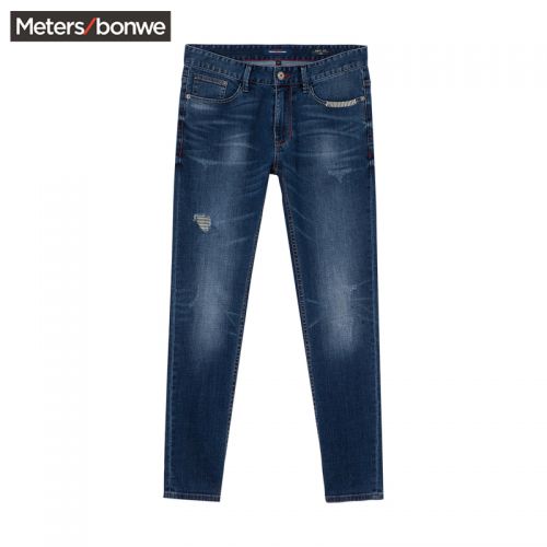 Jeans pour adolescent pieds Slim METERS BONWE Coton fibre élastique de polyuréthane spandex automne - Ref 1479025